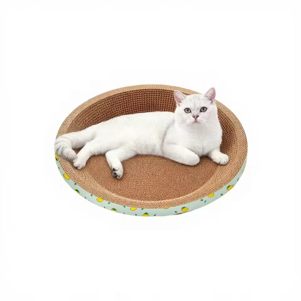 Customizable Round Cat Scratch Pad Factory - Affordable Wholesale Cat Claw File Board with Natural Jute Center, Global Shipping